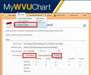 MyWVUChart gives patients to free, online access to medical records, appointments, bills and more
